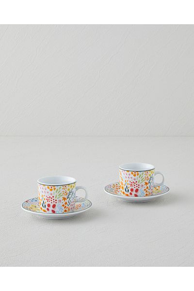 English Home Vivian Porcelain 80 ml 2 Personality Coffee Cup Set 4 Pieces Colorful