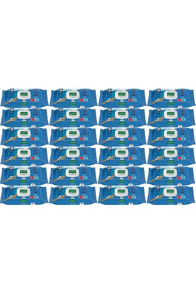 Komili Wet Towel Wipes 90 Sheets Ocean Breeze (Set of 24) with Practical Cover (2160 Sheets)