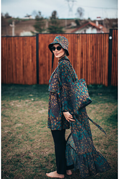 MASSMİZO Wild Spirit Γυναικείο Σετ μαγιό με κοντό σχέδιο με φερμουάρ και κλειστό μαγιό 3 τεμαχίων