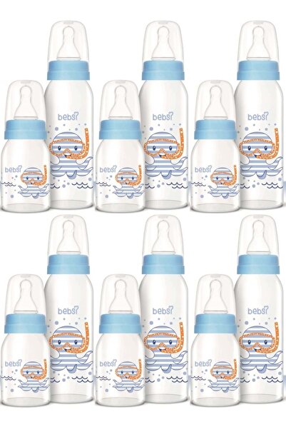 Bebsi Cam Biberon Seti Mavi (250ML+125ML) (6 Lı Set)