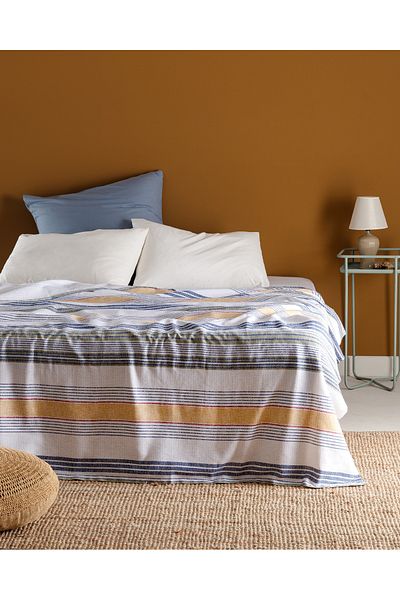 Madame Coco Janvier Single Cotton Piqué mit Print – Marineblau/Khaki