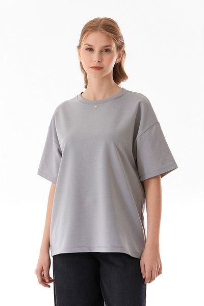Fulla Moda Υπερμεγέθη μπλουζάκι με αξεσουάρ καρδιάς