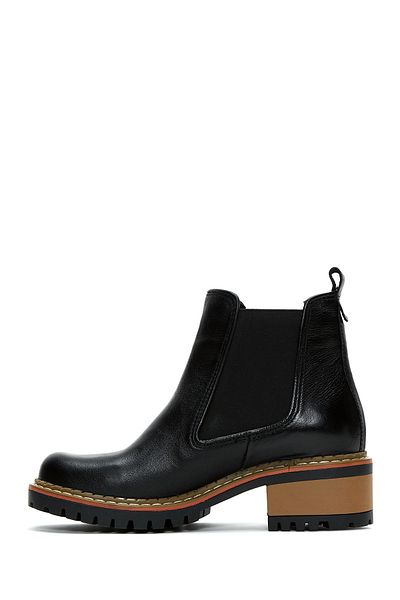 Derimod Women's Black Leather Chelsea Boots 24Wfd 181218