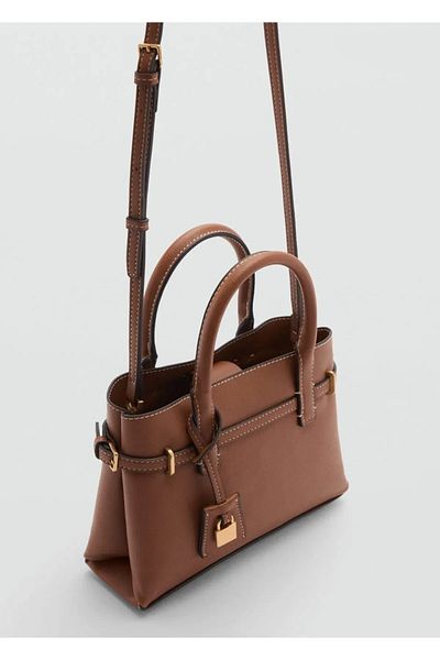 MANGO Woman Mini geantă shopper cu lacăt