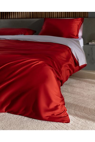 Madame Coco Delit Bedrucktes Satin-Bettbezug-Set, Einzelgröße