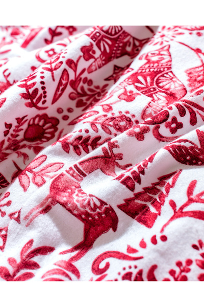 Madame Coco Edmon Flanell-Bettbezug-Set, Kingsize, Rot