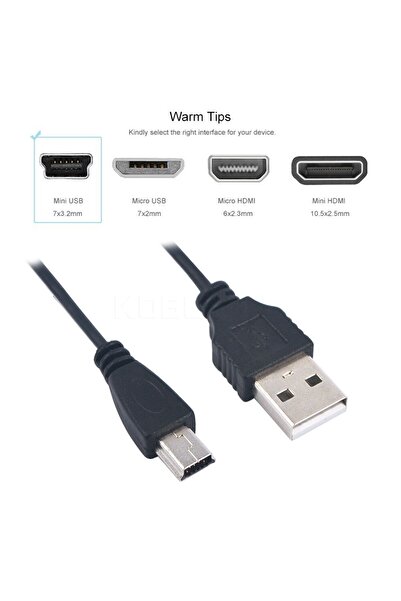 Techmaster 30 Cm 5 Pin Mini Usb Kamera Hdd Navigasyon Mp3 Harddisk Kablosu