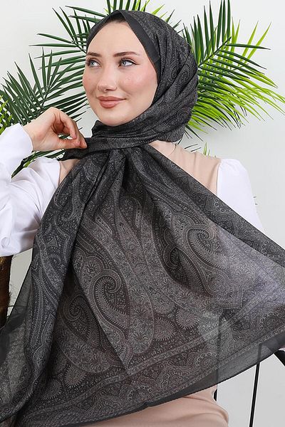 GİYZAMİLA Digital Soft Shawl Black