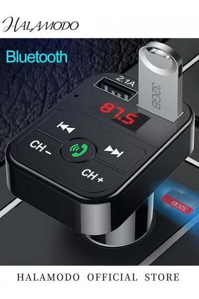 HALAMODO Car Bluetooth Transmitter Wireless Bluetooth Rudio Aux Adapter Car Kit MP3 Player Receiver Audio Mus
