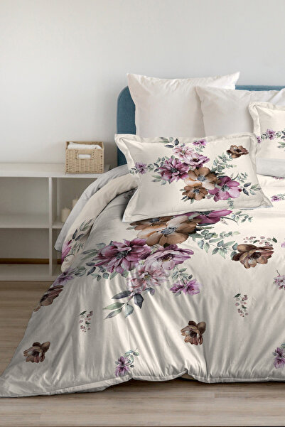 MonoHome Двойно спално бельо 100% памук, сертифицирано по Oeko-tex® Специално тъкано, есенна роза