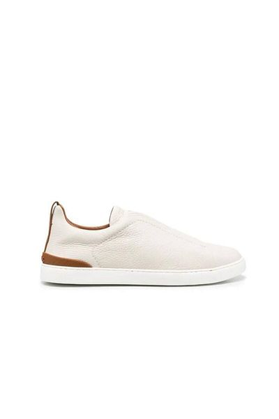 MARCOMEN Men's Leather Sneaker Black Brown and White Brown