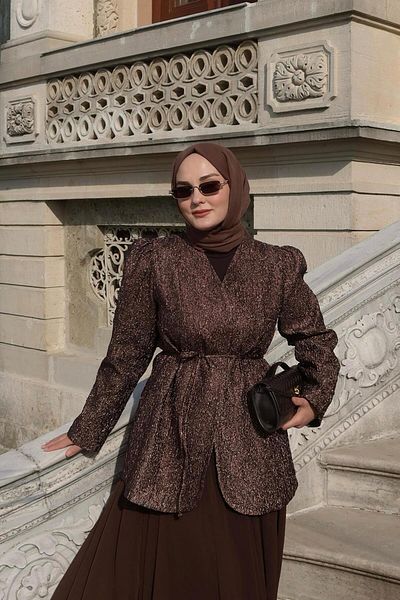 KADRİYE BAŞTÜRK Яке Lenia Jacquard Mocha