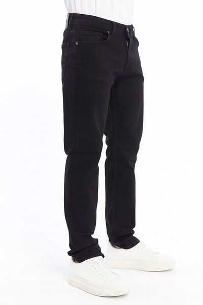 MD MARSHALL DENIM MD DENIM ανδρικό κανονικό τζιν μαύρο ελαστικό ύφασμα λύκρα (RO-4387)