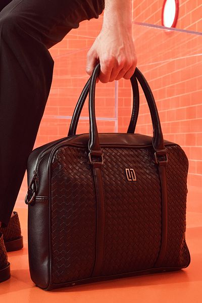 Derimod Black Knitted Patterned Men's Briefcase - 23wbd 310929