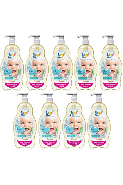 Uni Baby Baby Hair and Body Shampoo 900ml Classic (with Pump) (Set of 9)