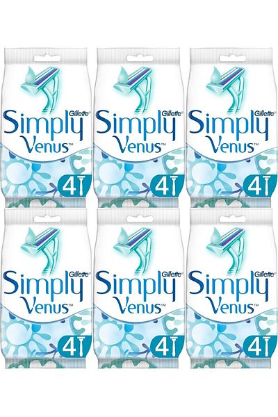 Gillette Simply Venus 2 Disposable Women's Razor Set of 24 (6Pk*4)