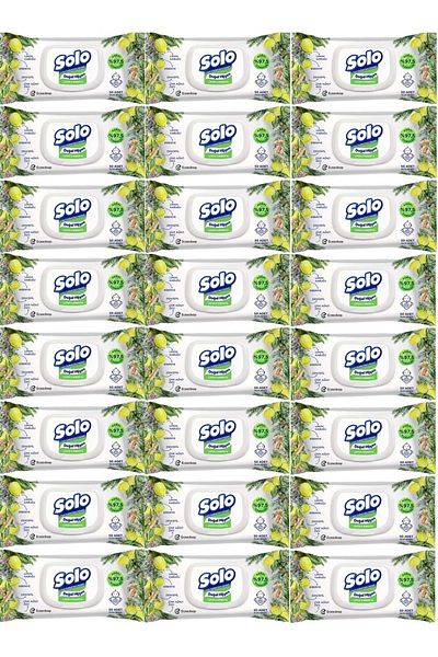 Solo Lemon & Rosemary 1200 Sheets Wet Towel Wipes (50 Sheets/Set) (8Pk*3)