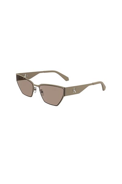 Calvin Klein Jeans Ckj 24207S 671 58 Unisex Geometric Brown Metal Sunglasses