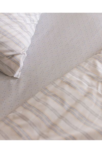 Madame Coco Avery Single 100 % Baumwolle Ranforce bedrucktes Bettbezug-Set – Blau/Gelb