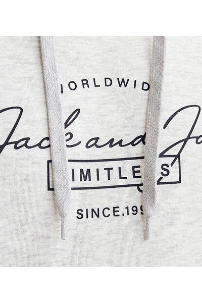 Jack & Jones Λευκό ανδρικό φούτερ - 12256838   Jjferris με κουκούλα