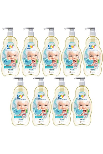 Uni Baby Bebek Saç ve Vücut Şampuanı 700ML Klasik (Pompalı) (9 Lu Set)