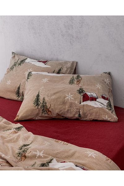 Madame Coco Charlen Einzelbettbezug-Set aus 100 % Baumwollflanell - Beige
