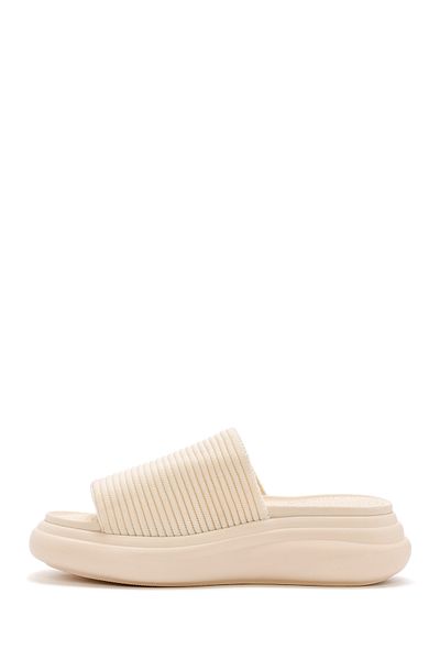 Derimod Beige Women's Slippers - Thick Soled Fabric 24SFD18136f
