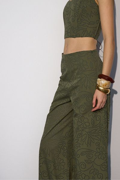 NOK İSTANBUL Blooming Grace Corset Bustier Khaki