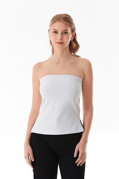 Fulla Moda Basic Strapless Bustier με σκισίματα στα πλαϊνά