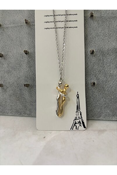 Kirpi Concept Çelik Birbirine Sarılan Çift Kolye