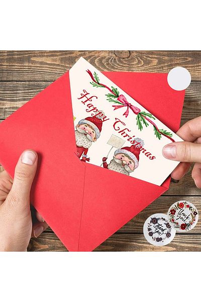 SUNSHINE Set of 12 greeting cards and 12 envelopes for Christmas Sunshine, paper, red/green/gold, 15 x 10 cm