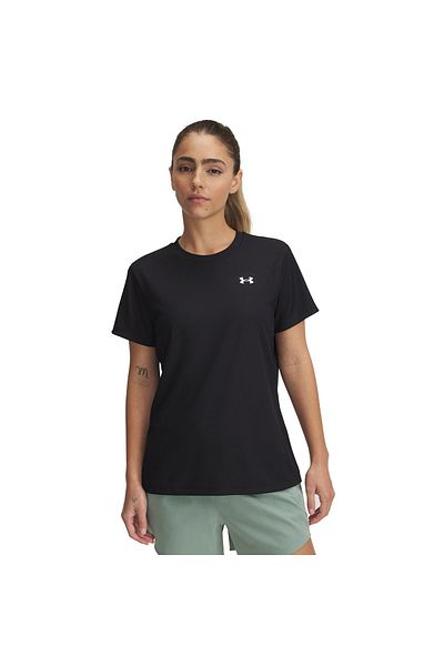 Under Armour Γυναικείο μπλουζάκι Tech Rib μαύρο με στρογγυλή λαιμόκοψη