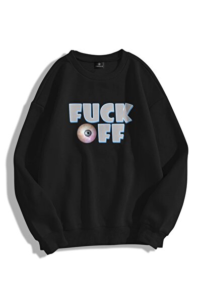 Trendiz Unisex Fuck Off Bisiklet Yaka Sweatshirt Hoodie