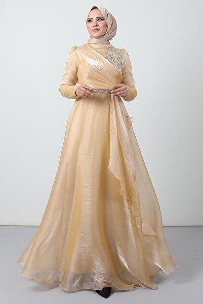 giz astore Eliza Tesettür Abiye Gold