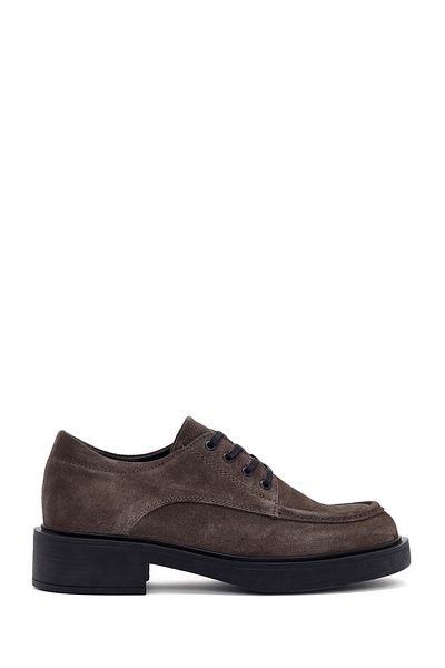 Derimod Mink Suede Leather Women's Loafer - Lace-Up Masculine 24Wfd 511610