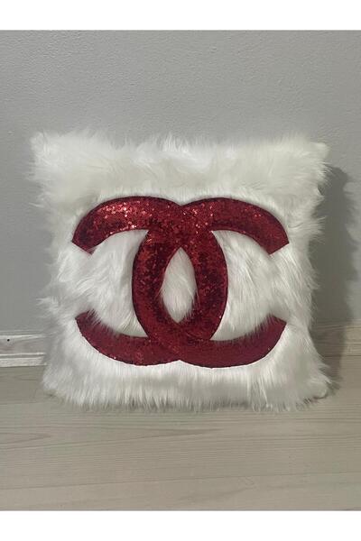 YILMAZHOME Плюшевий декоративний чохол для подушки - (БІЛИЙ ПЛЮШ-ЧЕРВОНИЙ)