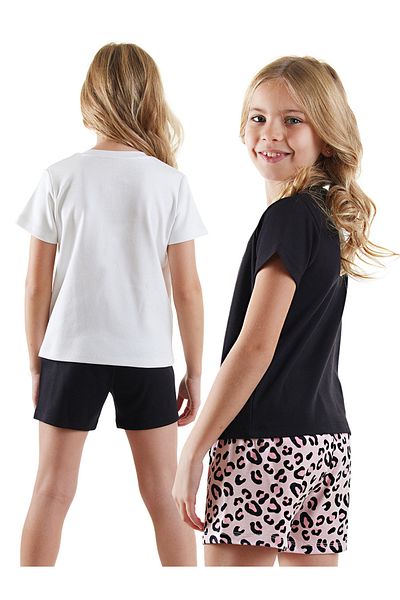Denokids Dziewczęcy komplet piżamowy 2-częściowy Leopard
