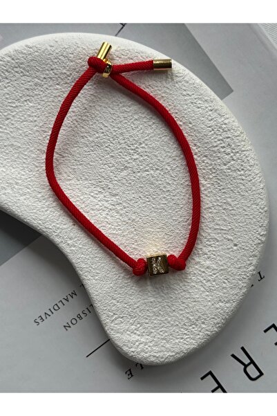 Rossetto Atelier سوار حبلي أحمر مع حرف K مكعب مع مصعد
