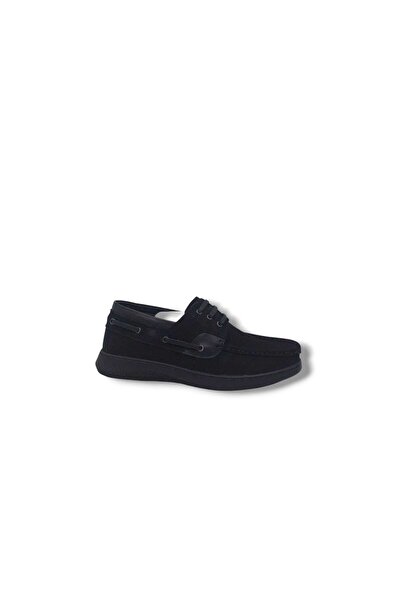 Zerhan Banner 240 Erkek Siyah Bağcıklı Nubuk Hakiki Deri Tımber Ayakkabı