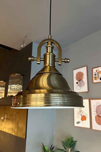 Bamyum Ulmete Gemici Eskitme Başlık Tekli Sarkıt Avize Salon Ofis Otel Restoran Avizeleri Vintage Tasarım