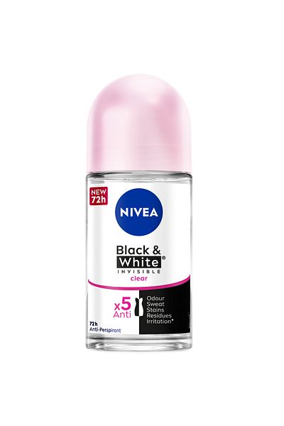 NIVEA NIVEA Black & White Invisible Original, Antiperspirant for Women, Roll-on 50ml