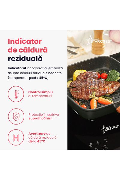 STARCREST Plita incorporabila STARCREST SIH-3030, Inductie, 3300 W, 2 zone de gatit, Sticla Neagra