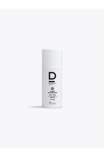 Dermoskin Be Bright Liquid Medium Foundation - Spf50+ Uva & Uvb Sunscreen, High Coverage 33 ml