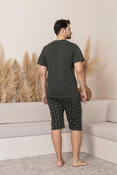Temporium Ανδρικό σετ πιτζάμες με εμπριμέ κοντομάνικο σορτς