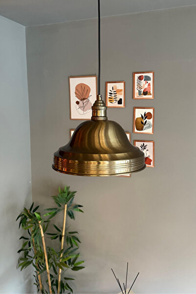 Bamyum Ulmete Eskitme Renk Lale Başlık Tekli Sarkıt Avize Salon Ofis Restoran Avizeleri Vintage Tasarım