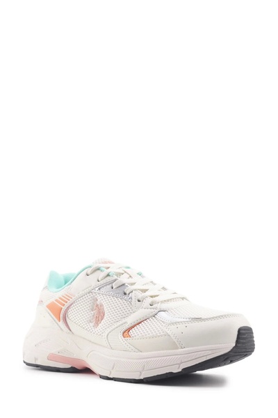 U.S. Polo Assn. US Polo Assn. حذاء فيليكس النسائي - بيج، برتقالي وأخضر