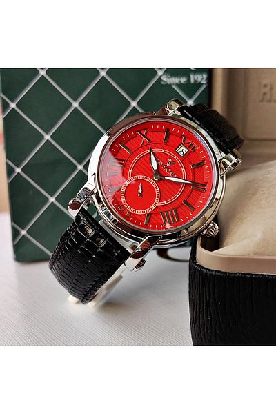 Raymond Red Dial Classic Men's Wristwatch