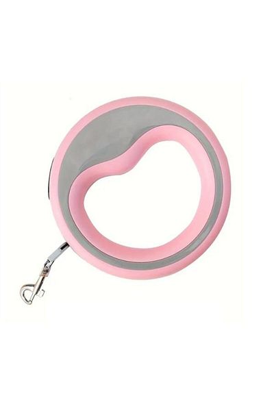Glipet Pink 20 kg Above Length 2.5 Meters Automatic Dog Walking Leash with Round Stripe