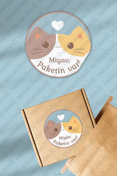 sanatıbedi 50Pcs Package Got It Cat Sticker - Shipping Packaging Packaging Label - 3X3Cm