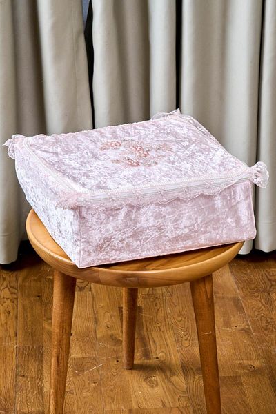 Dantelux Sac și pachet de perle de catifea roz, soluție de depozitare elegantă și rafinată